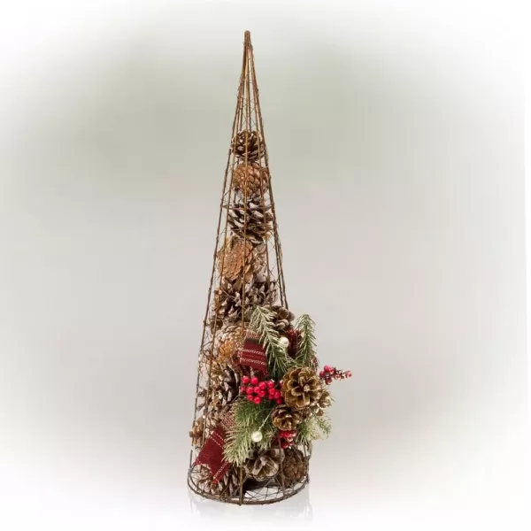 Alpine Corporation 20 in. Tall Rustic Pinecone Christmas Tree Decor