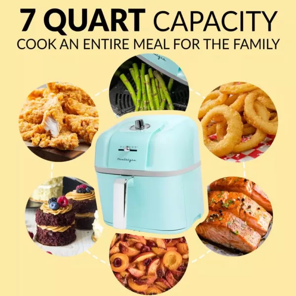 Nostalgia Classic Retro 7 Qt. Aqua Air Fryer