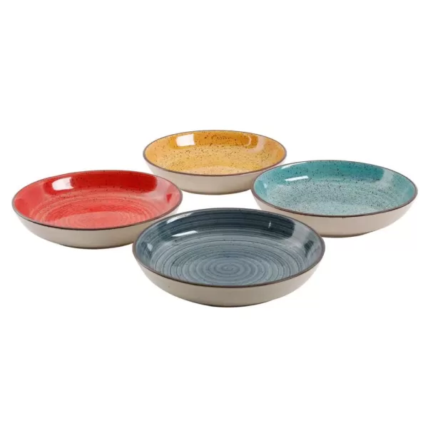 Gibson Home 12.05 oz. Assorted Colors Stoneware Pasta Bowls (4-Piece)