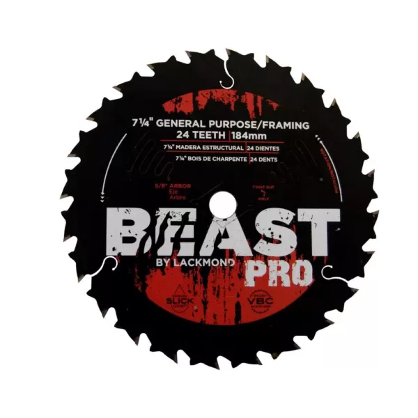 Beast 7-1/4 in. 24-Teeth Carbide-Tipped Circular Saw Blade