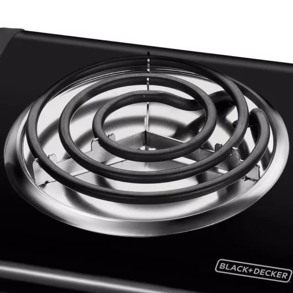 BLACK+DECKER 6 in. Single Burner Black with Temperature Control Hot Plate