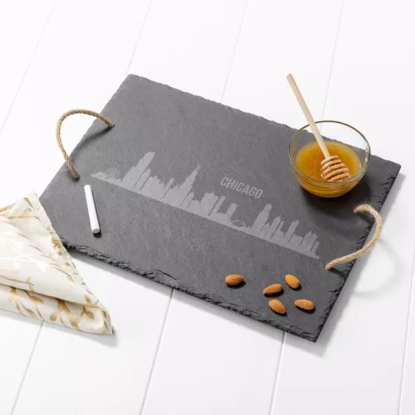 Cathy's Concepts Chicago Skyline Black Slate Serving Tray