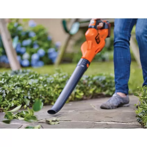 BLACK+DECKER 130 MPH 100 CFM 20V MAX Lithium-Ion Cordless Handheld Leaf Sweeper with (1) 2.0Ah Battery and Charger Included