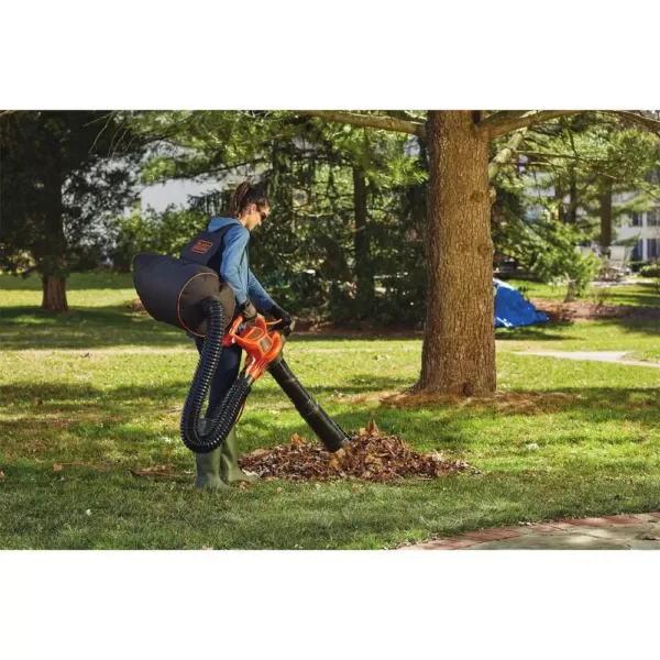 BLACK+DECKER 250 MPH 400 CFM 12 Amp 3-in-1 Corded Electric Backpack Leaf Blower/Vac/Mulcher