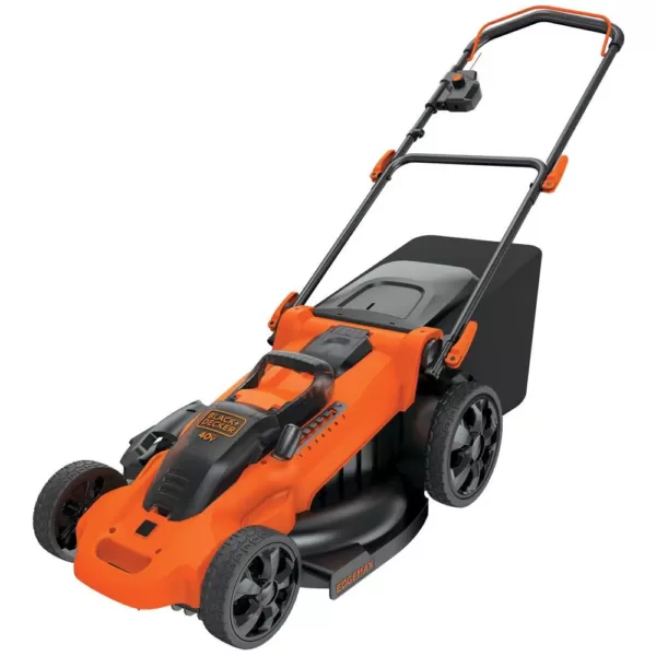 BLACK+DECKER 20 in. 40V MAX Lithium-Ion Cordless Walk Behind Push Lawn Mower with (2) 2.5Ah Batteries & (1) 2.0Ah Battery & Charger