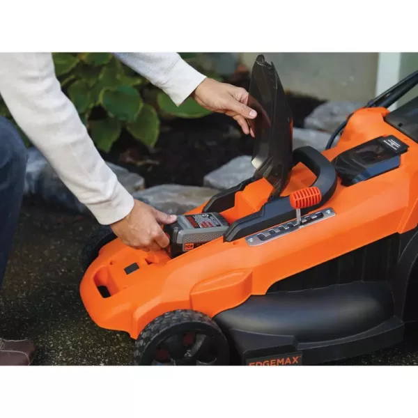 BLACK+DECKER 20 in. 40V MAX Lithium-Ion Cordless Walk Behind Push Lawn Mower with (2) 2.5Ah Batteries & (1) 2.0Ah Battery & Charger