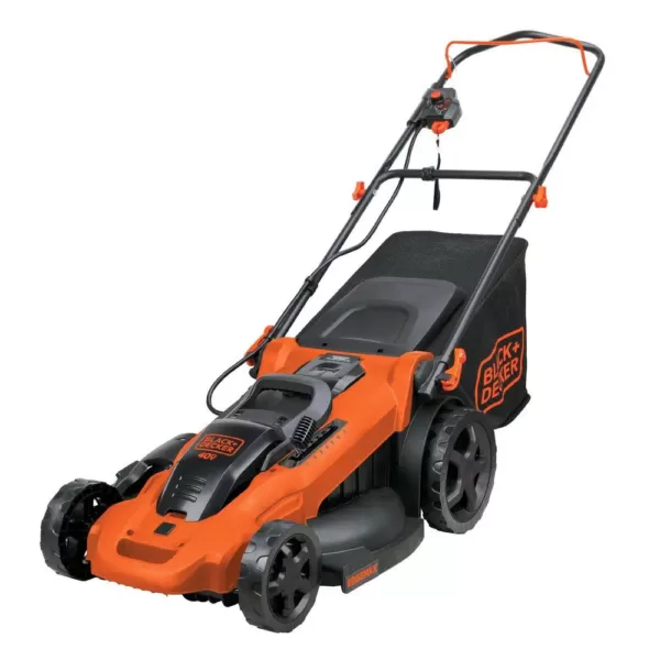 BLACK+DECKER 20 in. 40V MAX Lithium-Ion Cordless Walk Behind Push Mower with (3) 2.0Ah Batteries and Charger Included