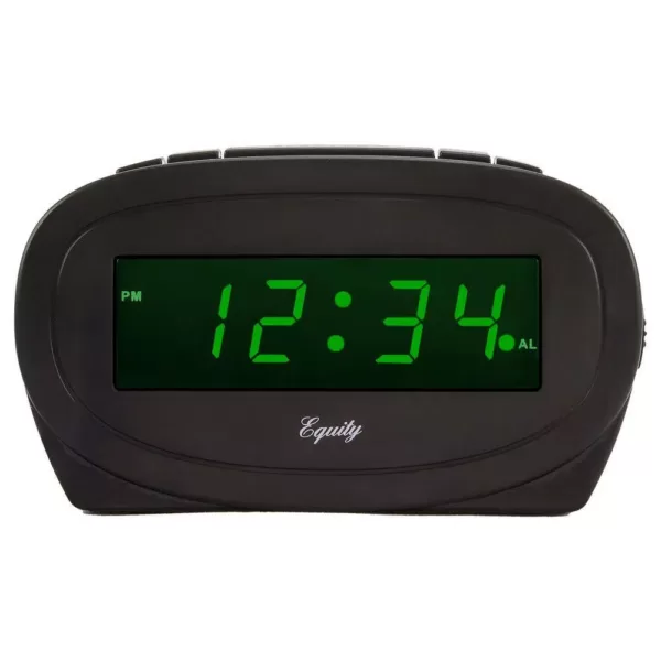 Equity by La Crosse Digital 0.60 in. Green LED Electric Alarm Table Clock