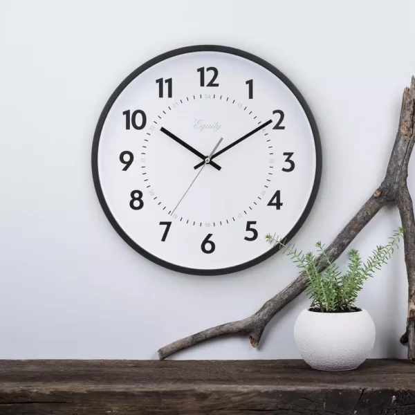 Equity by La Crosse 14 in. Commercial Black Analog Wall Clock