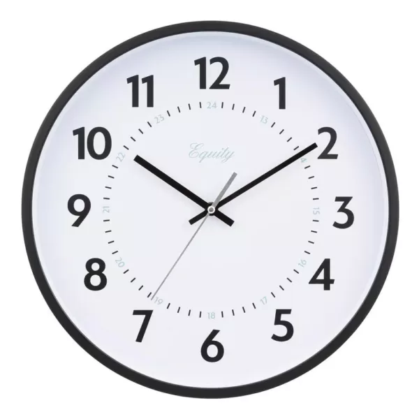 Equity by La Crosse 14 in. Commercial Black Analog Wall Clock