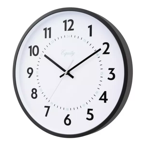 Equity by La Crosse 14 in. Commercial Black Analog Wall Clock