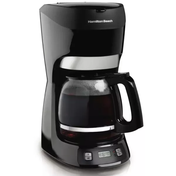 Hamilton Beach 12-Cup Black with Digital Clock Drip Coffeemaker with Digital Clock