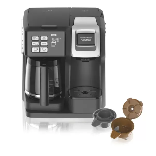 Hamilton Beach FlexBrew 12-Cup Black Drip Coffee Maker with Built-In Timer