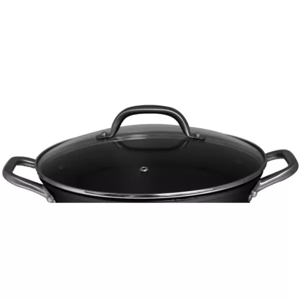 IMUSA 6 qt. Round Cast Iron Dutch Oven in Black with Glass Lid