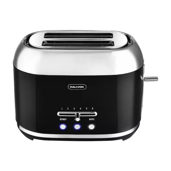 KALORIK Retro 2-Slice Black Wide Slot Toaster