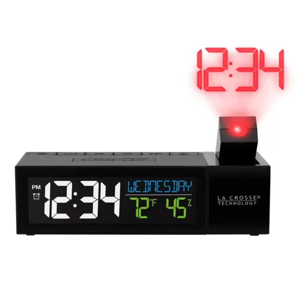 La Crosse Technology Pop-Up Bar Projection Alarm Clock with USB Charging Port