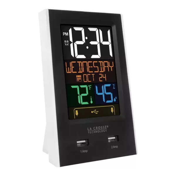 La Crosse Technology Desktop Dual USB Charging Clock with Alarm and Nap Timer