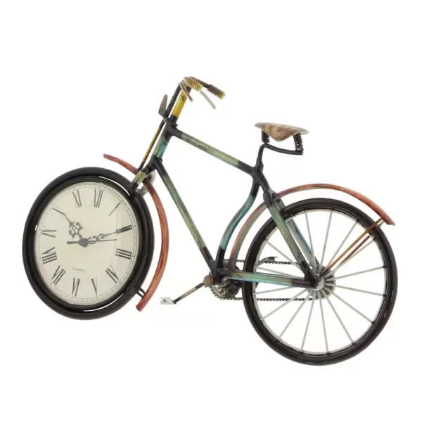 LITTON LANE 10 in. x 16 in. Iron Clock in Bicycle Frame