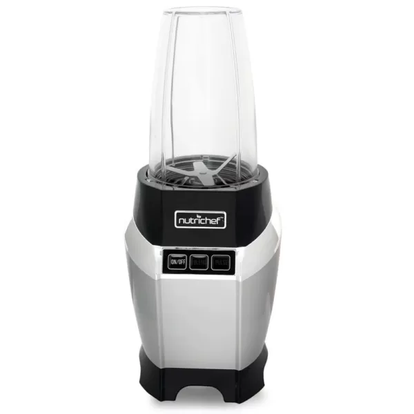 NutriChef 24 oz. Single Speed Black Digital Countertop Power Pro Blender with Pulse Blend