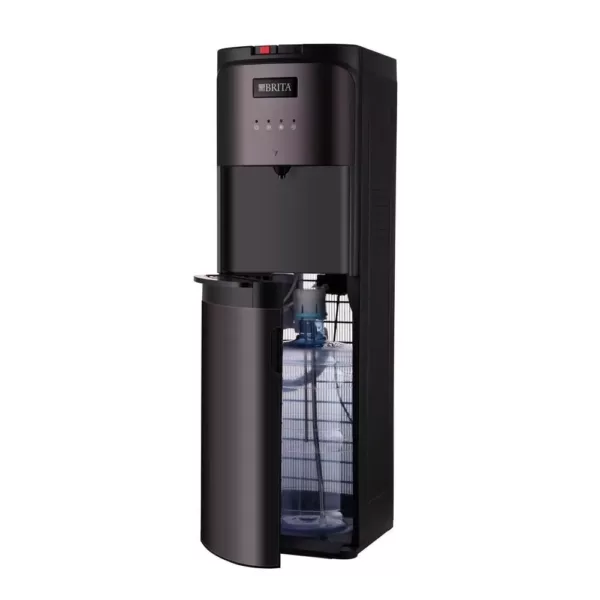 Brita Bottom-Loading Water Cooler, Built-In Filter, Black-Stainless-Steel Never Buy Plastic Bottled Water Again, ENERGY STAR