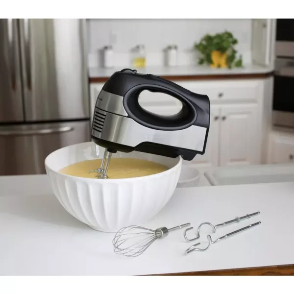 Hamilton Beach 6-Speed Black Stainless Steel Hand Mixer with QuickBurst