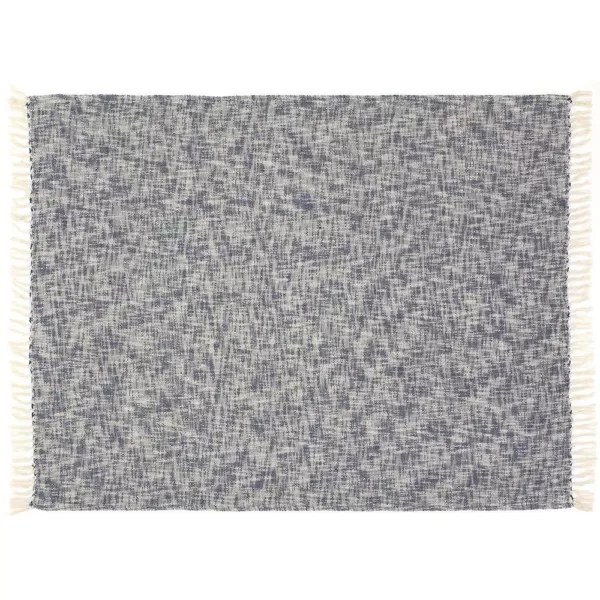 LR Resources Blue Chambray Woven Throw