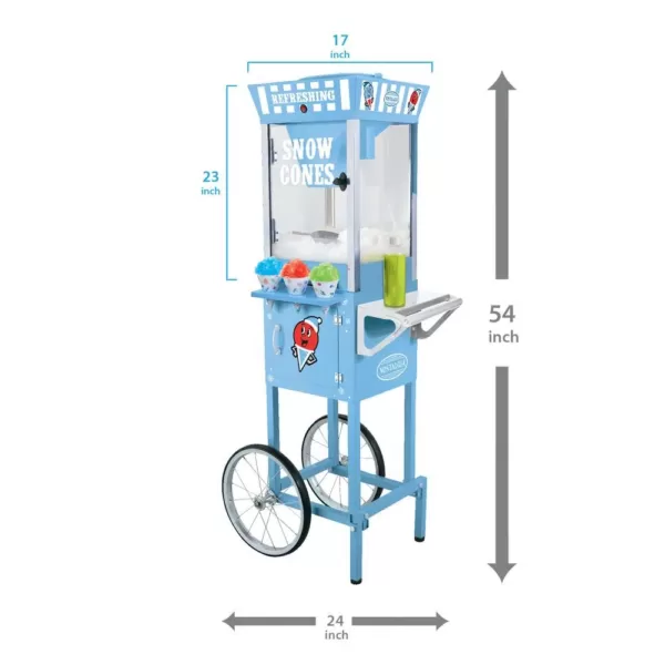 Nostalgia Vintage 575 oz. Snow Cone Machine Cart in Blue