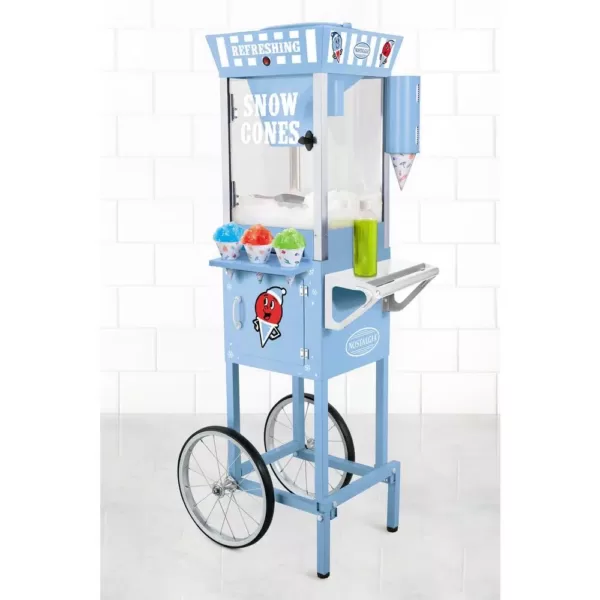 Nostalgia Vintage 575 oz. Snow Cone Machine Cart in Blue