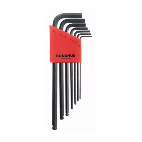 Bondhus Metric Ball End Long Arm L-Wrench Set with ProGuard Finish (7-Piece)