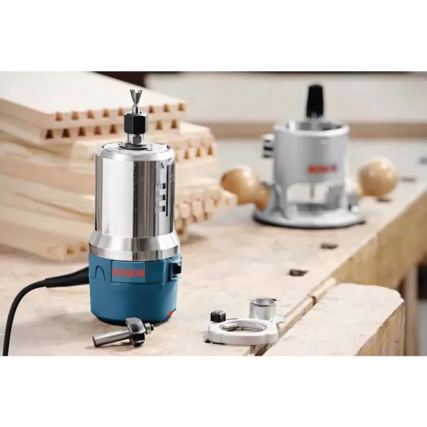 Bosch 12 Amp 2-1/4 in. Corded Peak Variable Speed Plunge and Fixed Base Router Kit with Hard Case