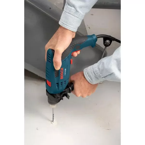 Bosch Factory Reconditioned Corded 1/2 in. Single Speed Concrete/Masonry Hammer Drill with Auxiliary Handle and Chuck Key