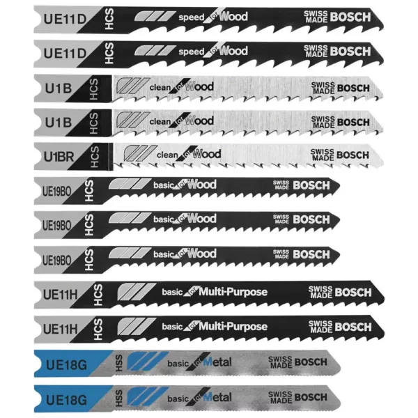 Bosch Multi-Purpose U-Shank Jig Saw Blade Assortment (12-Piece)