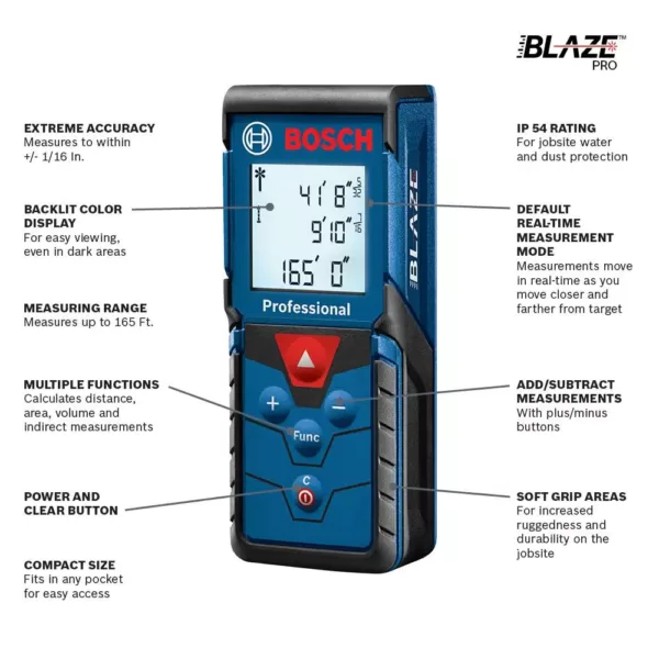 Bosch BLAZE PRO 165 ft. Laser Measurer