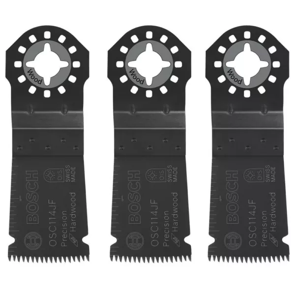 Bosch 1-1/4 in. Bi-Metal Precision Japanese Tooth Oscillating Tool Blade for Cutting Hard Wood (3-Pack)