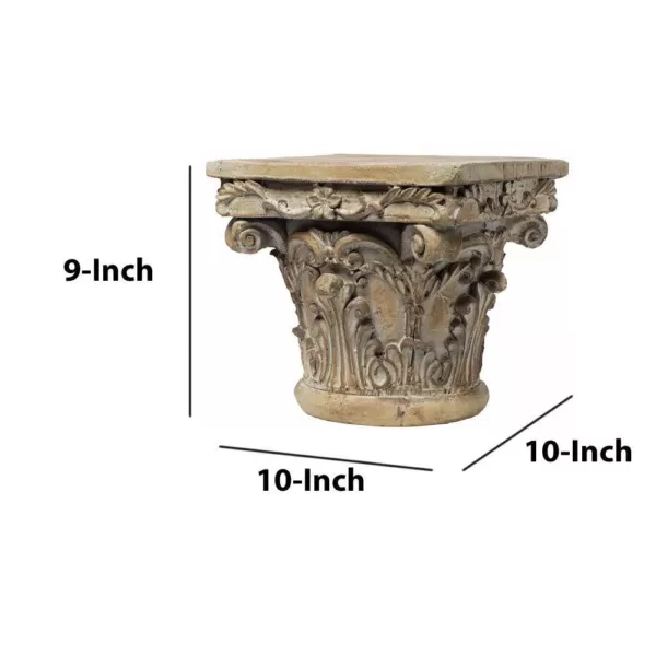 Benjara Aesthetic Resin Decorative Pedestal