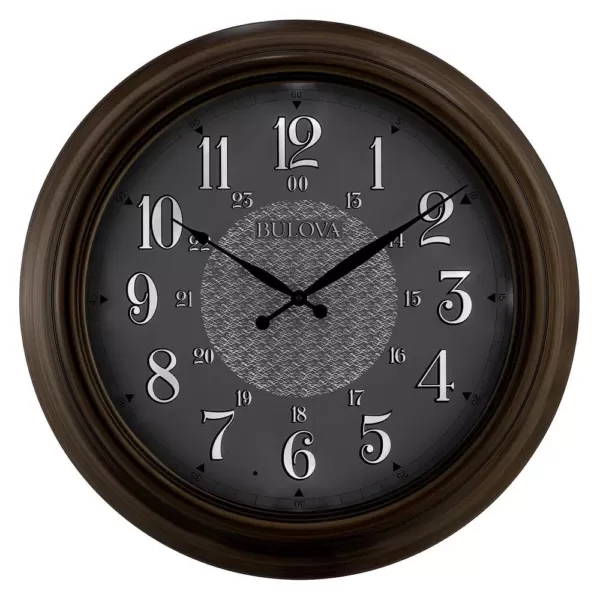 Bulova 24 in. H x 24 in. W Indoor Outdoor Wall Clock with Metal Case