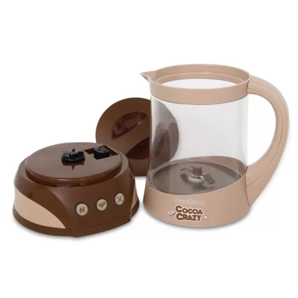 West Bend Cocoa Crazy 4-Cup Hot Beverage Machine 32 Oz. Brown with Removable Pitcher Easy Serving and Nonstick for Easy Cleanup