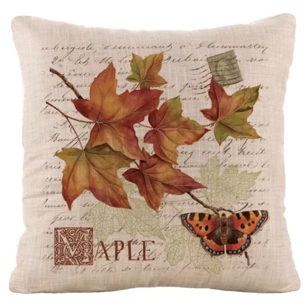 Heritage Lace Harvest Maple Natural Plaid 18 in x 18 in Throw Pillow Cover