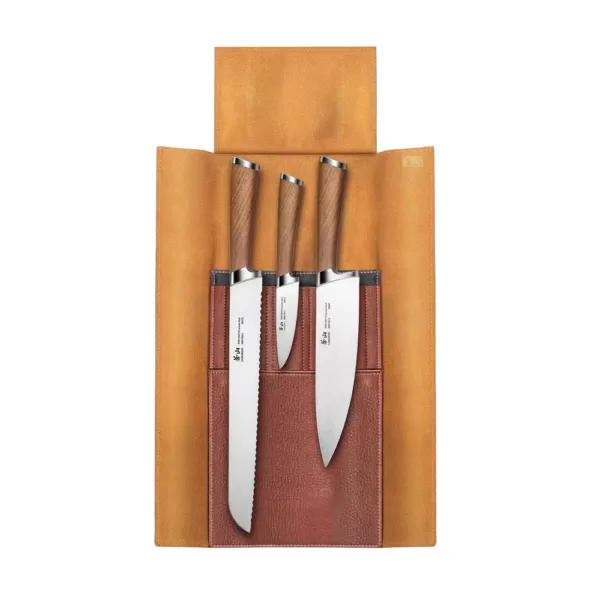 Cangshan H1 Series 4-Piece Leather Roll Knife Set