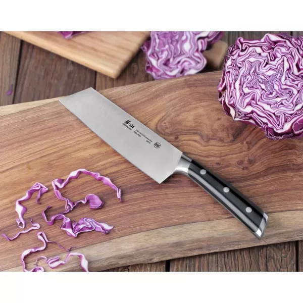 Cangshan S Series 7 in. German Steel Forged Nakiri Vegetable Cleaver