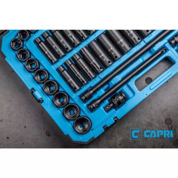 Capri Tools 1/2 in. Drive SAE/Metric Master Impact Socket Set with Adapters and Extensions (61-Piece)