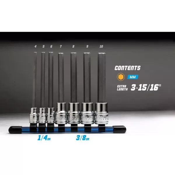 Capri Tools Metric Long Hex Bit Socket Set (7-Piece)