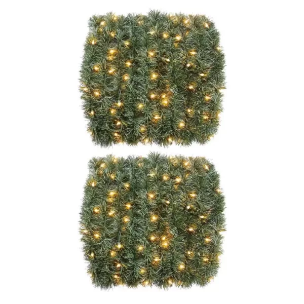 Home Accents Holiday 50 ft. Pre-lit Artificial Christmas Roping Garland with 200 Incandescent Clear Lights (Set of 2)