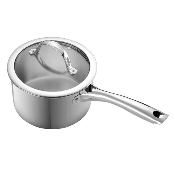 Cooks Standard Classic 3 qt. Stainless Steel Sauce Pan with Glass Lid