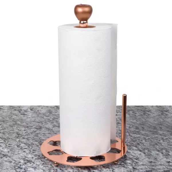 Creative Home Metal Paper Towel Holder Kitchen Towel Dispenser with Copper Finish for Kitchen Countertop Organizer