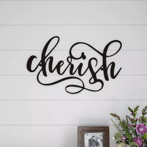 Lavish Home "Cherish" Metal Cutout Sign