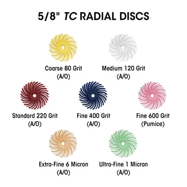 Dedeco Sunburst - 6 in. TC Radial Discs - 1 in. Arbor - Thermoplastic Cleaning and Polishing Tool, Medium 120-Grit (40-Pack)