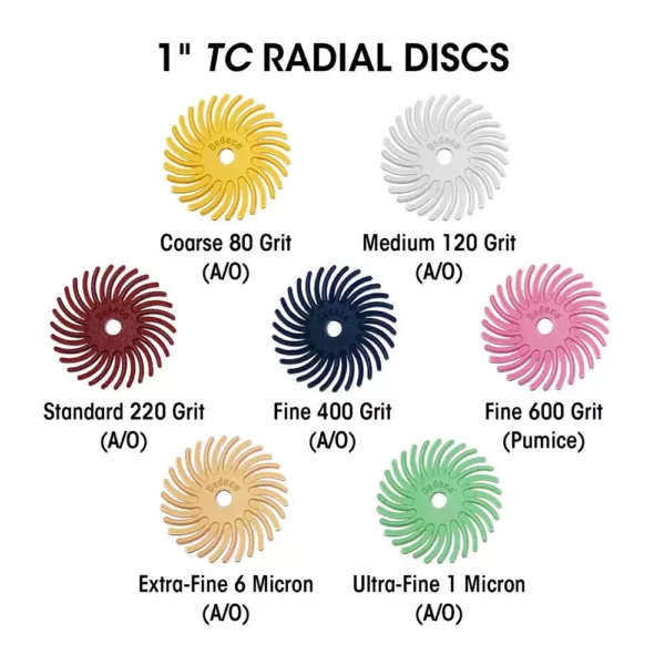 Dedeco Sunburst 5/8 in. Radial Discs - 1/16 in. Ultra-Fine 1 mic Arbor Rotary Cleaning and Polishing Tool (12-Pack)