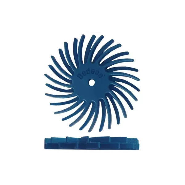 Dedeco Sunburst 7/8 in. Dual Radial Discs - 1/16 in. Fine 400-Grit Arbor Rotary Cleaning and Polishing Tool (48-Pack)