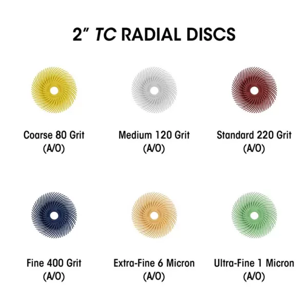 Dedeco Sunburst 7/8 in. Knife-Edge Radial Discs - 1/16 in. Ultra-Fine 1 mic Arbor Rotary Polishing Tool (48-Pack)